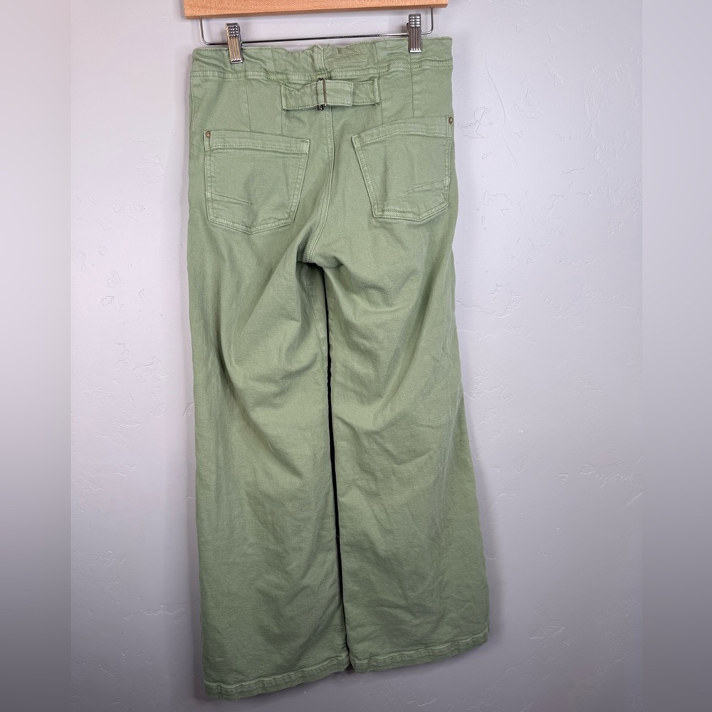 Anthropologie Light Green Wide-Leg Flare Jeans - Picture 5 of 15